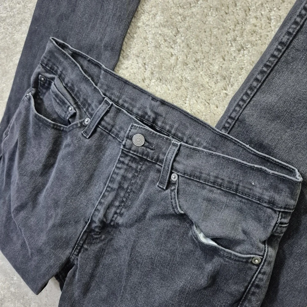 Levis 511 Jeans Mens Actual 32x31 Slim Straight Black Denim Punk Rock Retro 80s